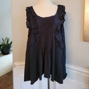 Anthropologie Deletta Sleeveless Ruffle Top Sz L